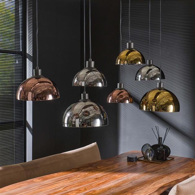 Hanglamp 4+3 disk glass tricolore / Artic zwart