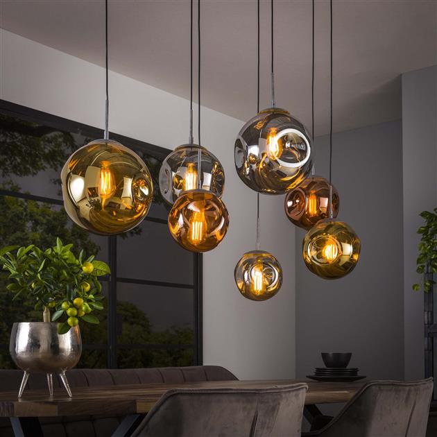 Hanglamp 4+3 stellar / Oud zilver
