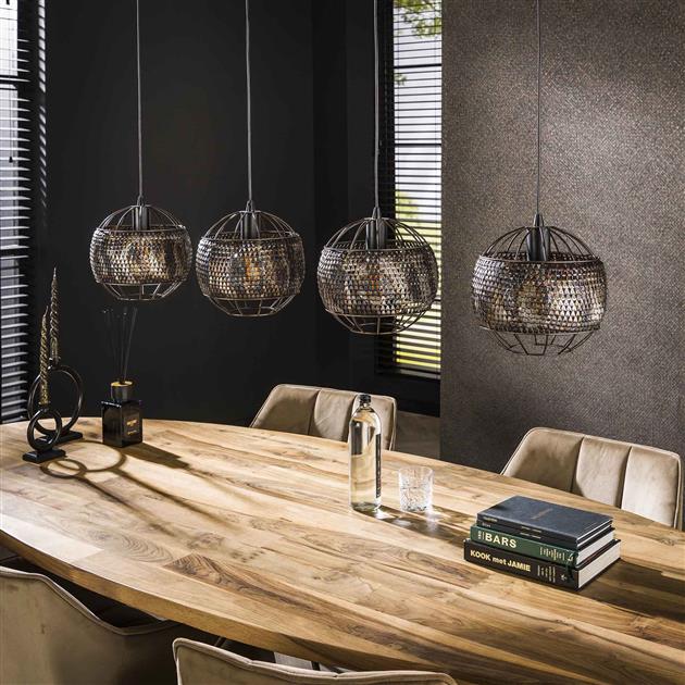 Hanglamp 4L 25 armor open / Zwart bruin