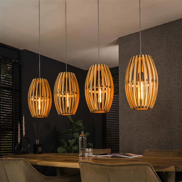 Hanglamp 4L orbit / Massief mango naturel