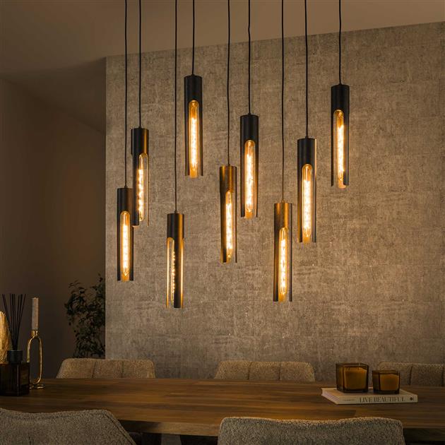 Hanglamp 5+4 tube / Artic zwart