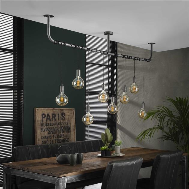 Hanglamp 8L wikkel / Oud zilver