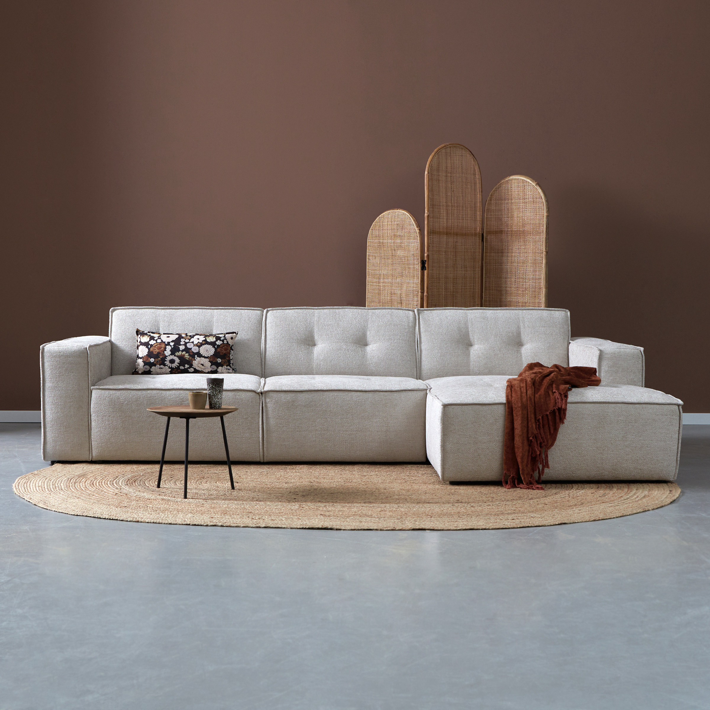 Loungebank Flow Rechts Beige