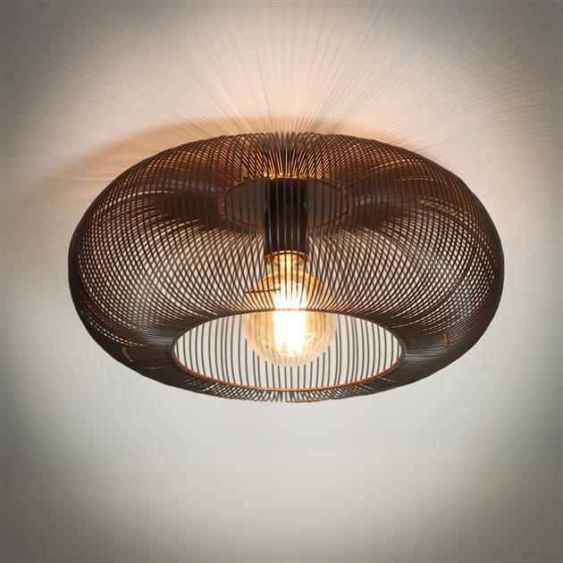 Plafondlamp 43 copper twist / Zwart nikkel