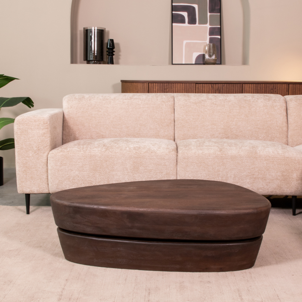 Salontafel Javi - Espresso - Mangohout - 130 cm