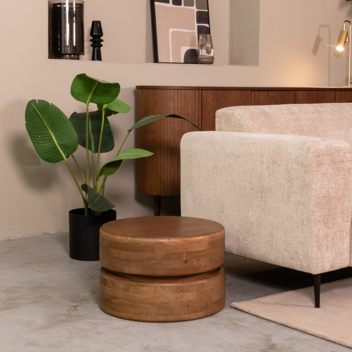 Salontafel Milly - Nature - Mangohout - 50 cm