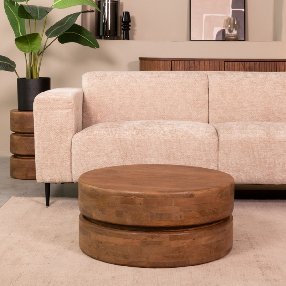 Salontafel Milly - Nature - Mangohout - 70 cm