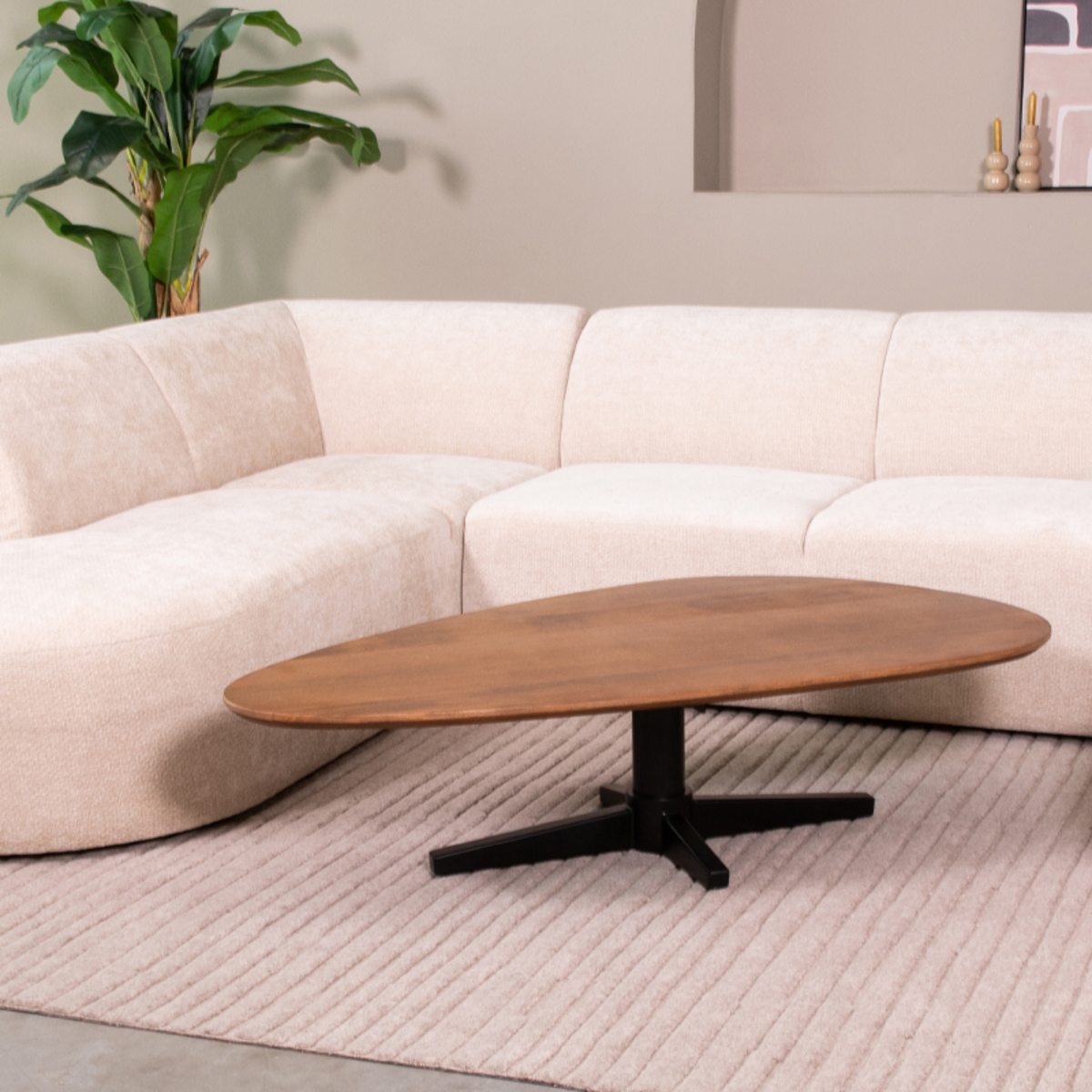 Salontafel Rosie - Naturel - Mangohout - 140 cm