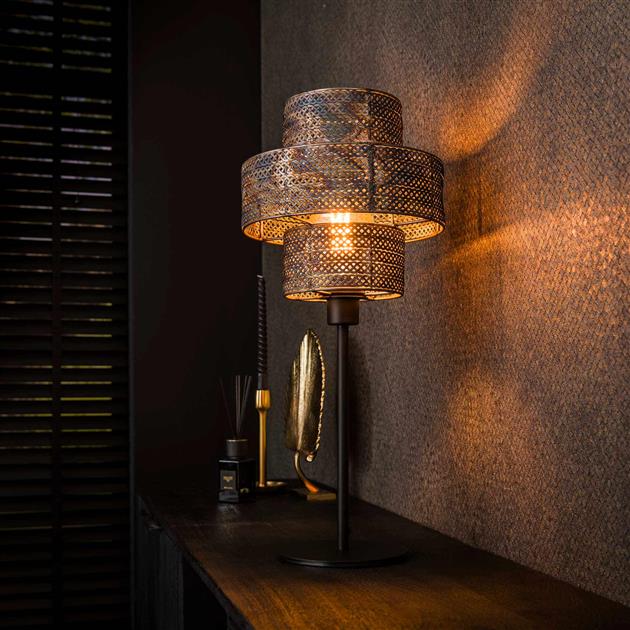 Tafellamp 1L lantern / Zwart bruin