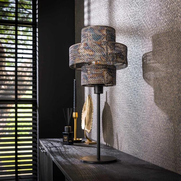 Tafellamp 1L lantern / Zwart bruin