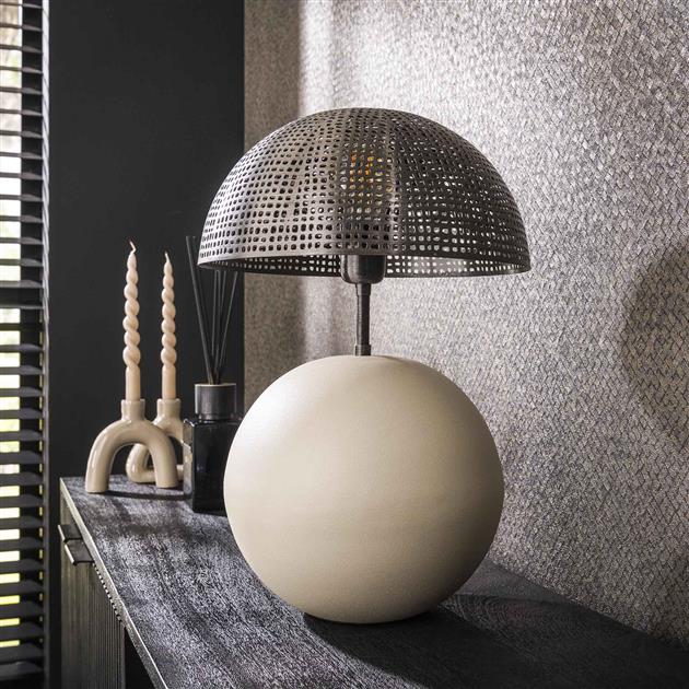 Tafellamp 1L sphere natural / Natural grey