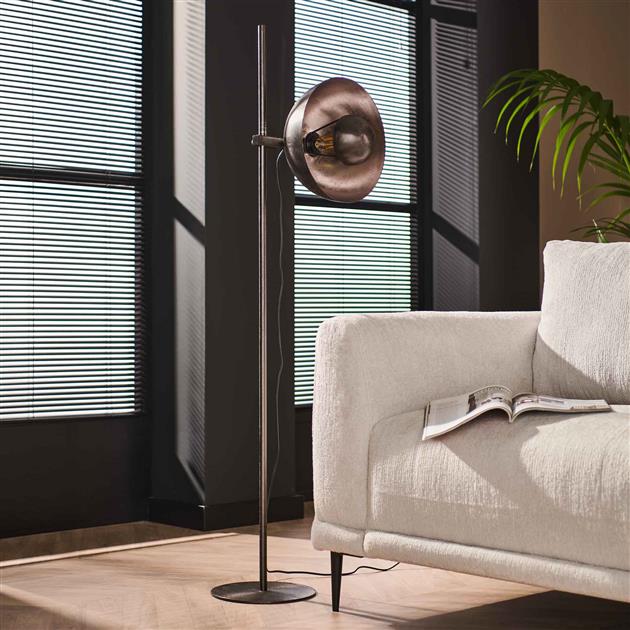 Vloerlamp 1L adjust / Zwart nikkel