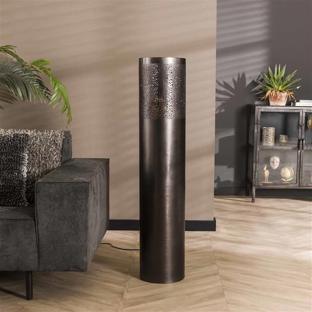 Vloerlamp 25 cilinder 120cm / Zwart nikkel