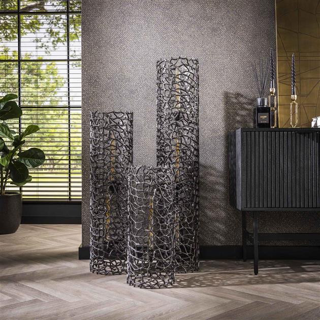 Vloerlamp  25 weaver cylinder XL / Zwart nikkel