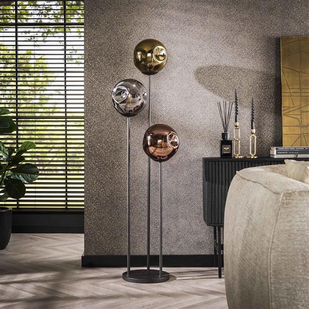 Vloerlamp 3x 25 stellar / Artic zwart