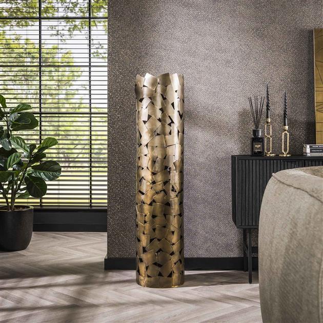 Vloerlamp patch cylinder / Brons antiek