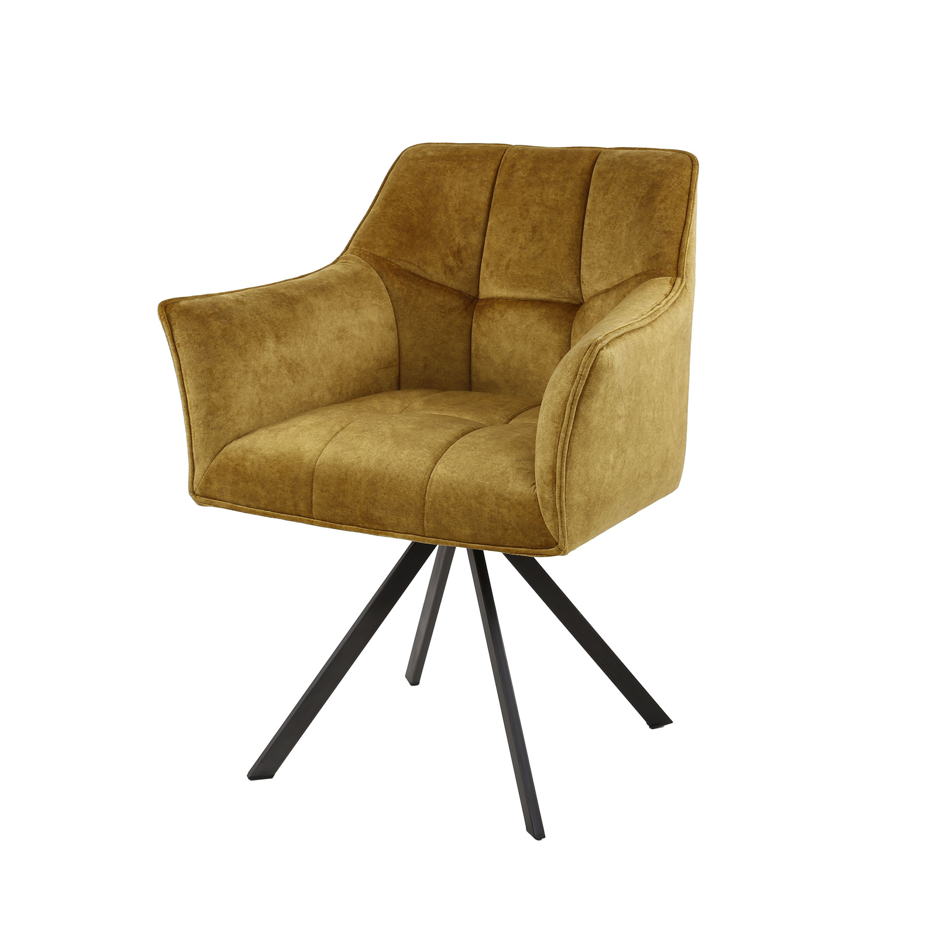 Armstoel raster draaibaar / Goud velours