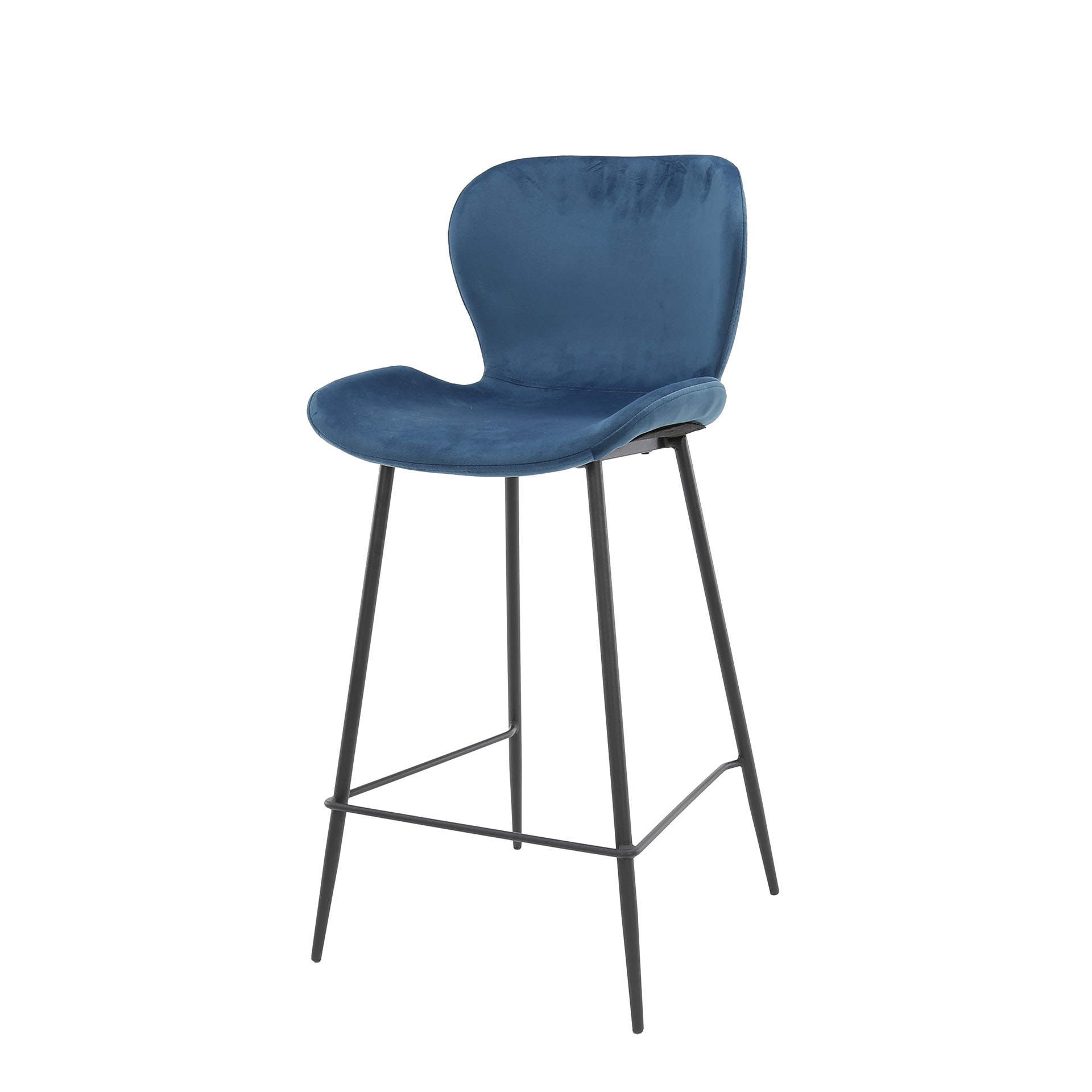 Barstoel Cario / Blauw velours