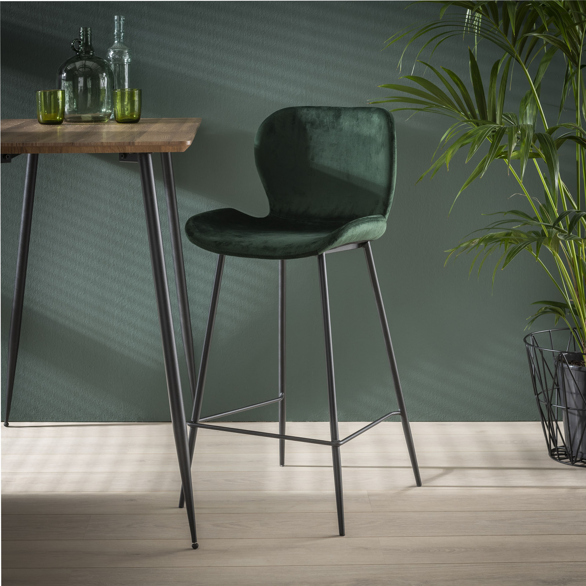 Barstoel Cario / Groen velours