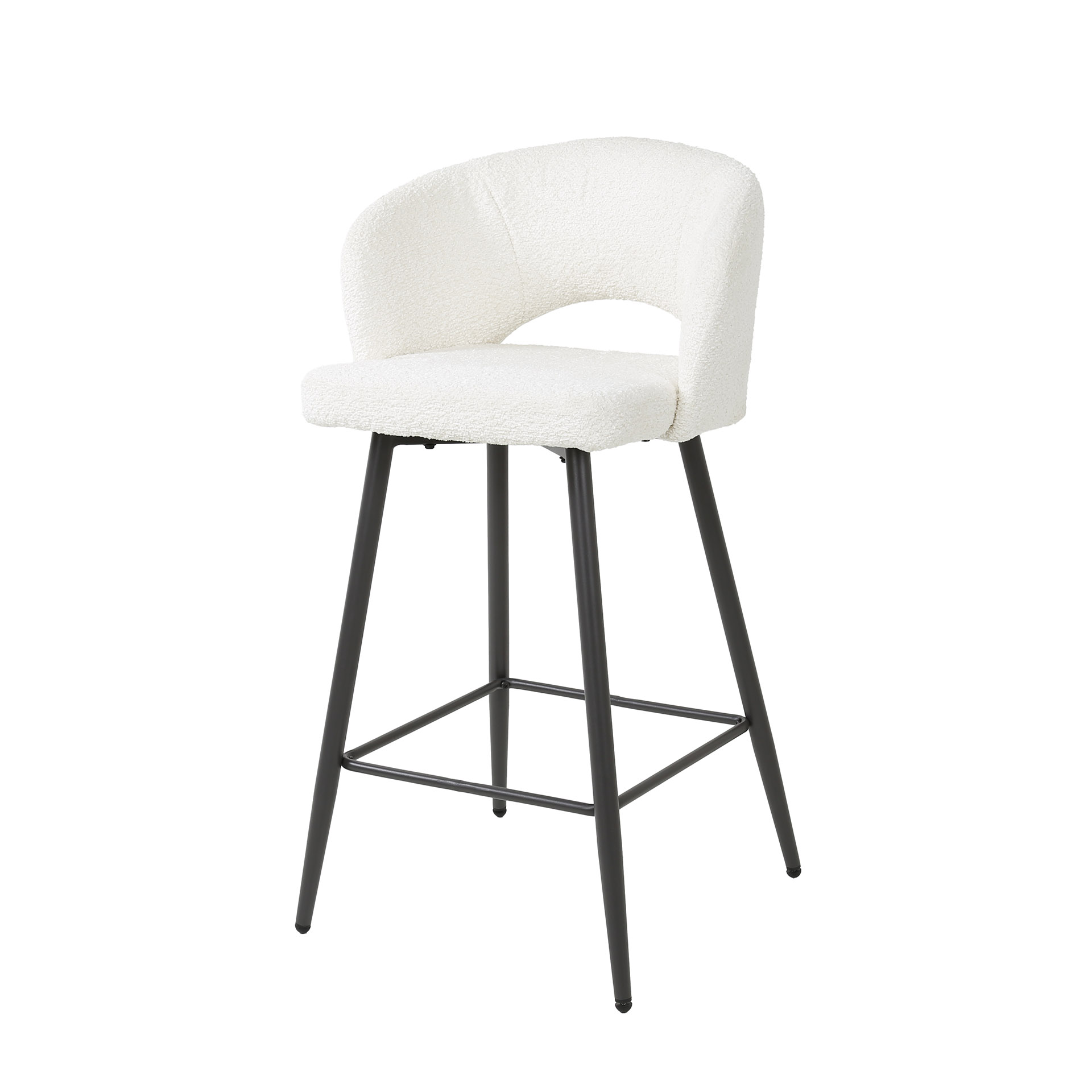 Barstoel boucle salon / Boucle wit