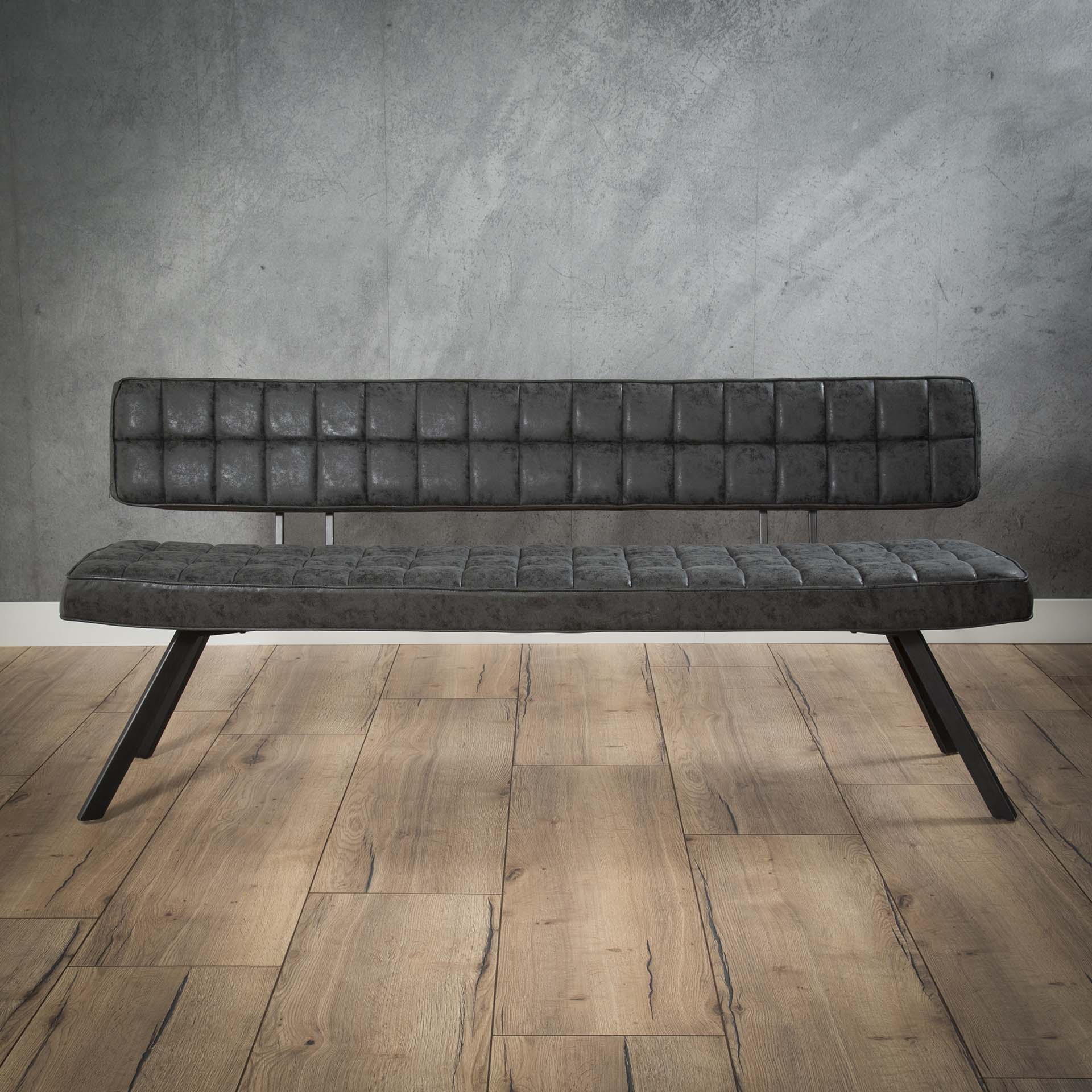 Eetkamerbank Cross 180 cm / Wax PU zwart