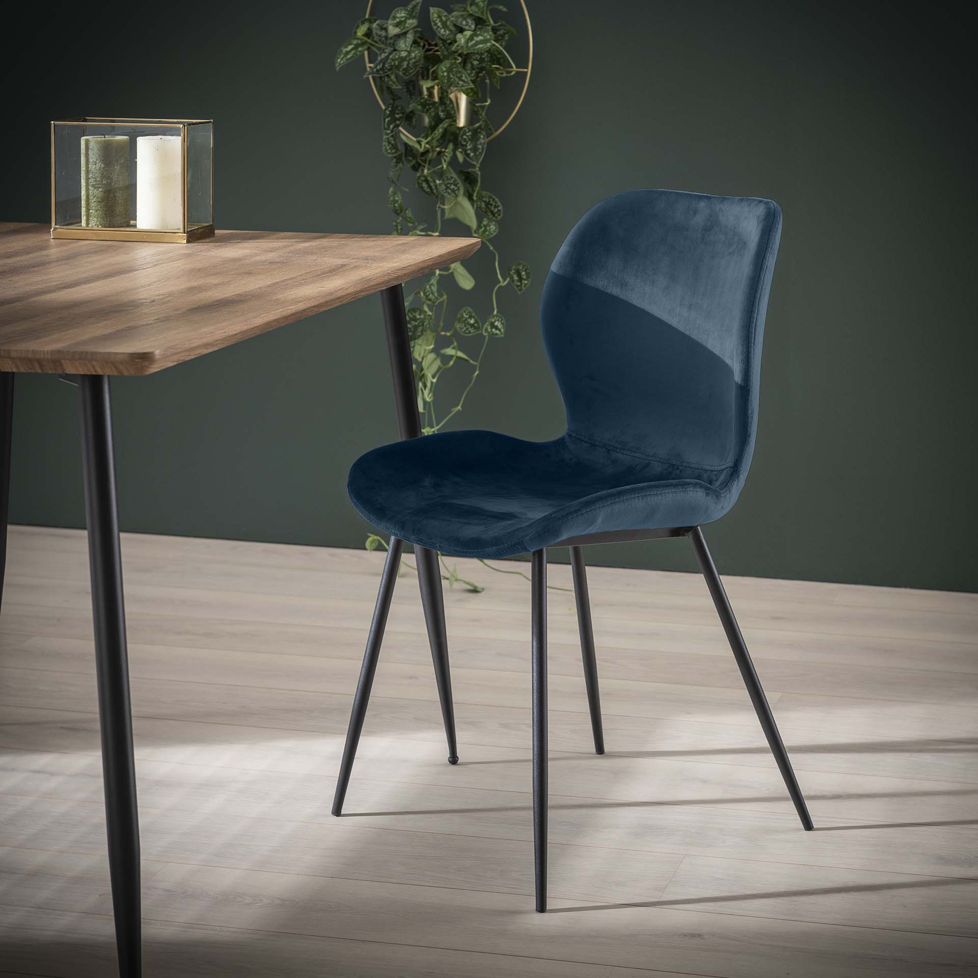 Eetkamerstoel Cario  / Blauw velours