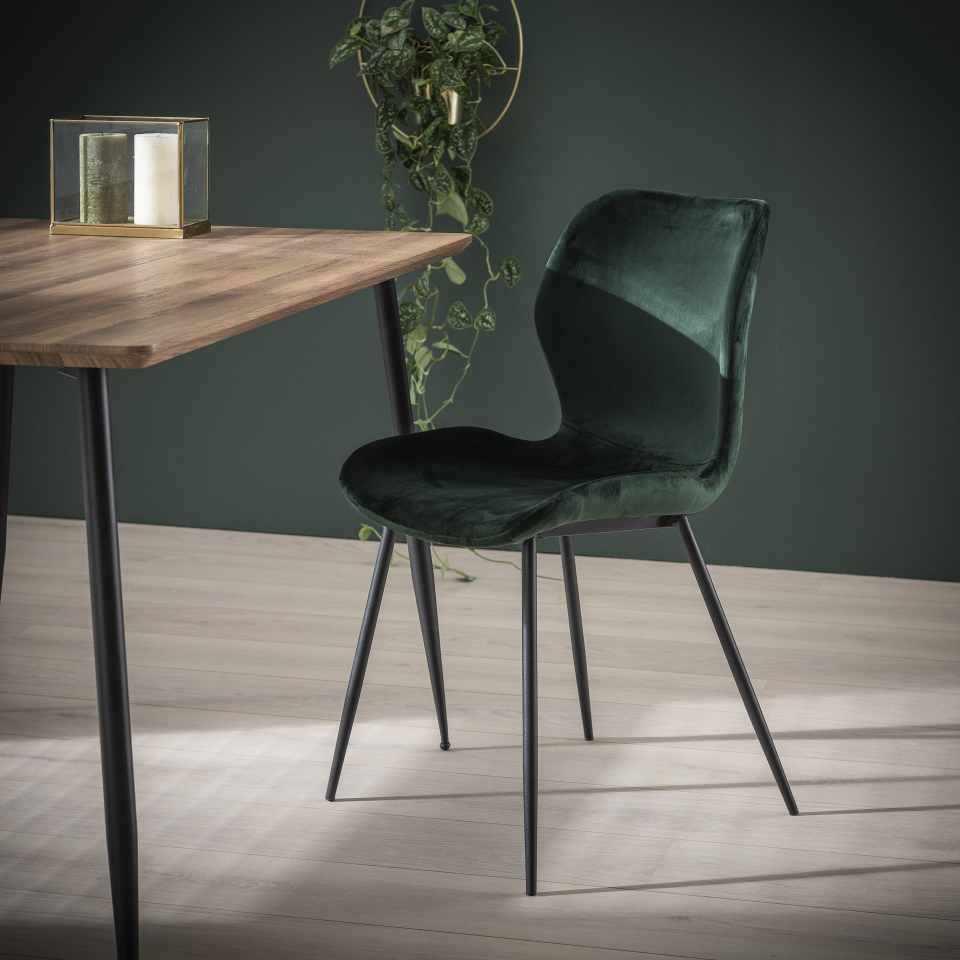 Eetkamerstoel Cario  / Groen velours