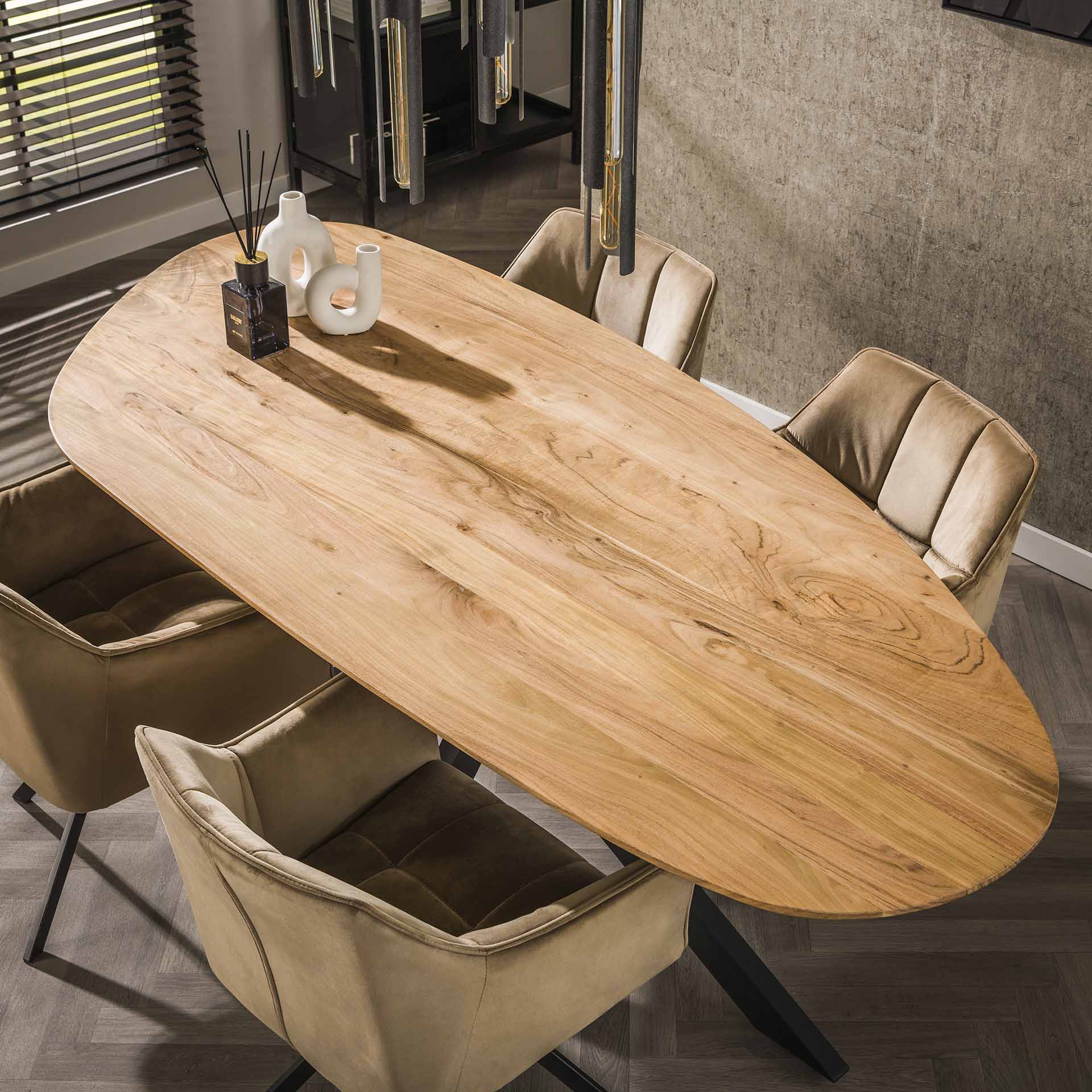 Eetkamertafel 215 shaped / Massief acacia naturel