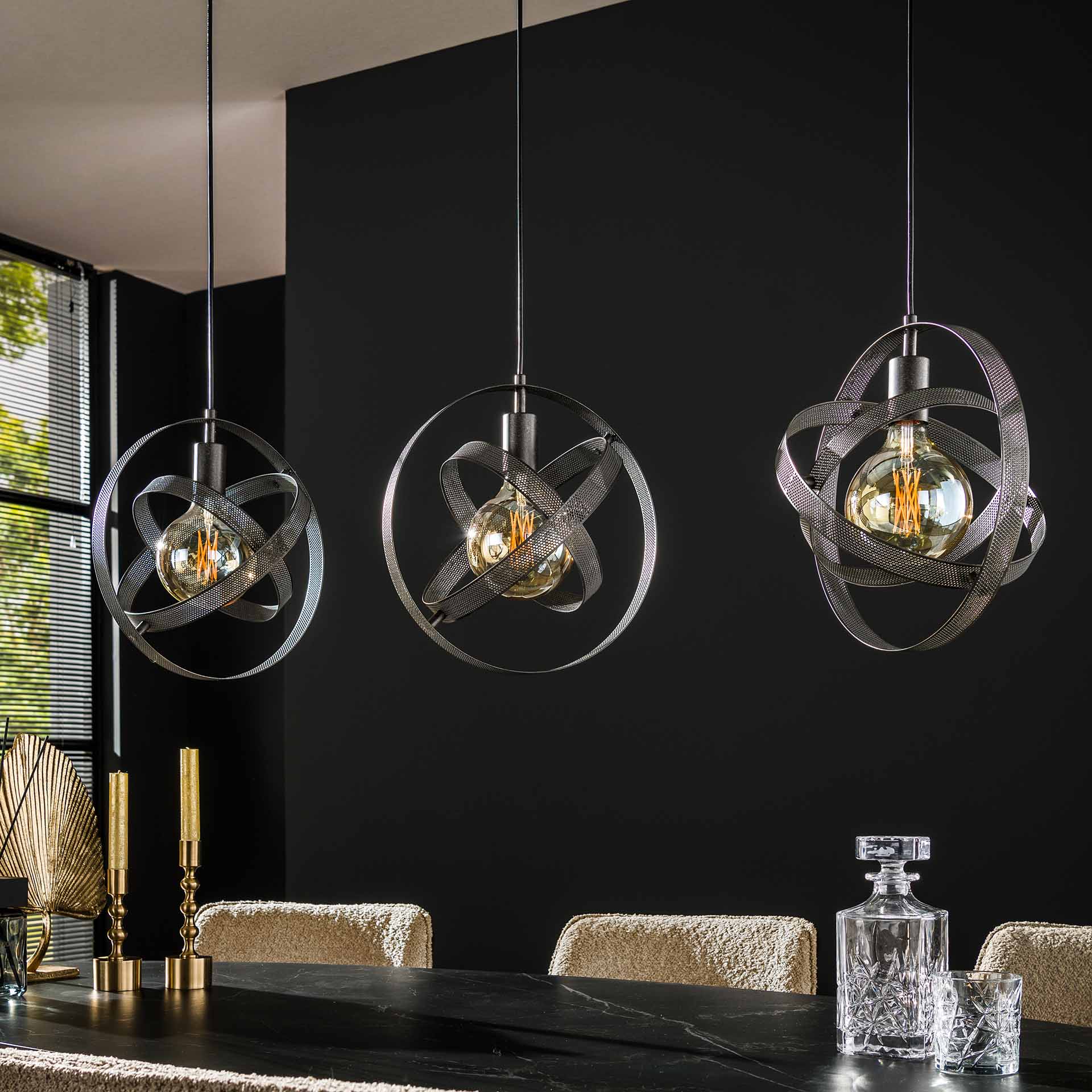 Hanglamp 3L cosmos mesh / Artic zwart