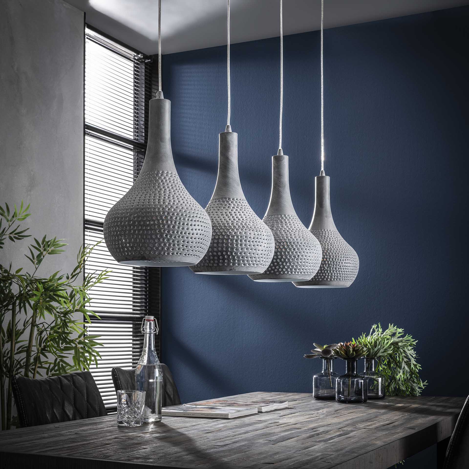 Hanglamp 4L punch kegel / Grijs