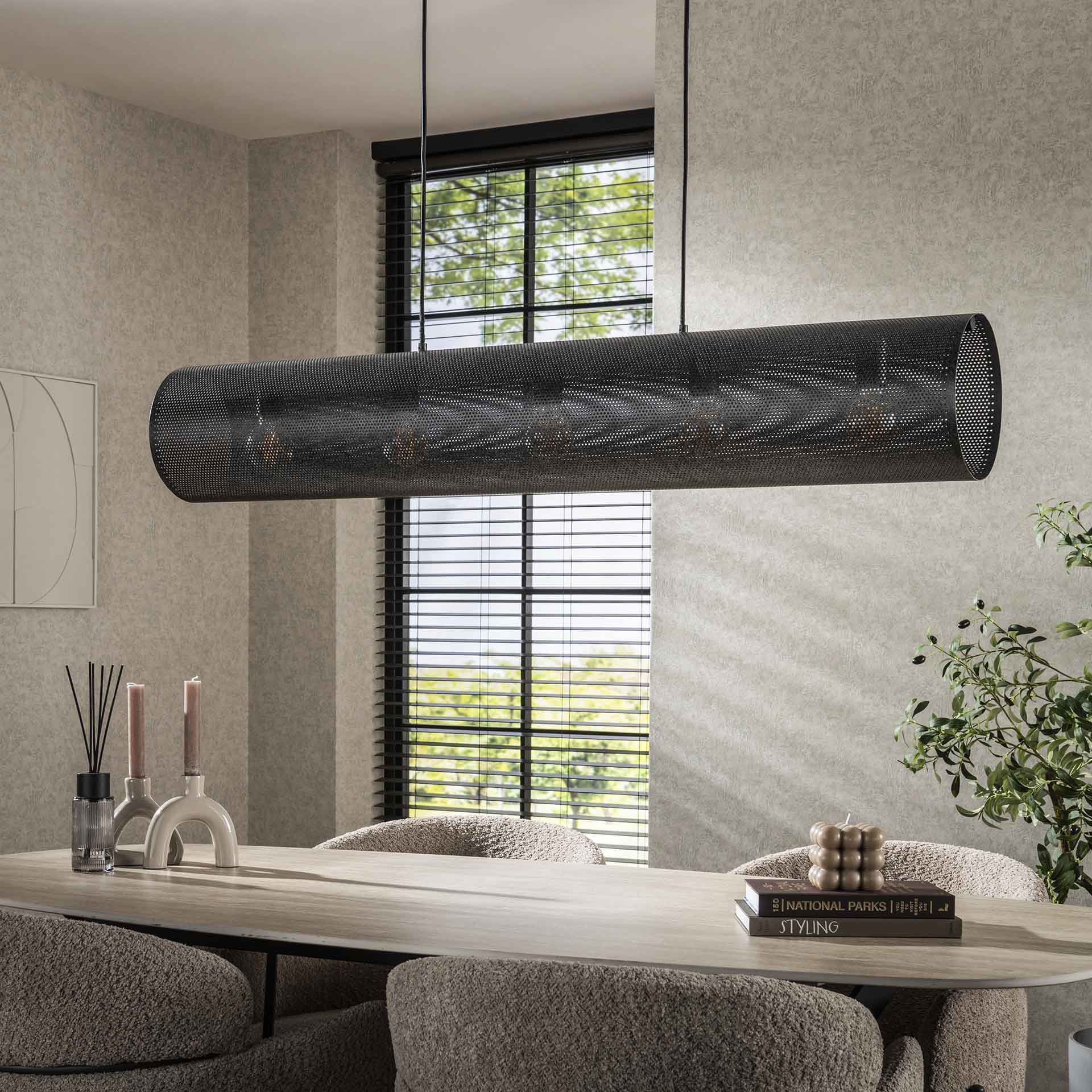 Hanglamp 5L koker mesh / Artic zwart