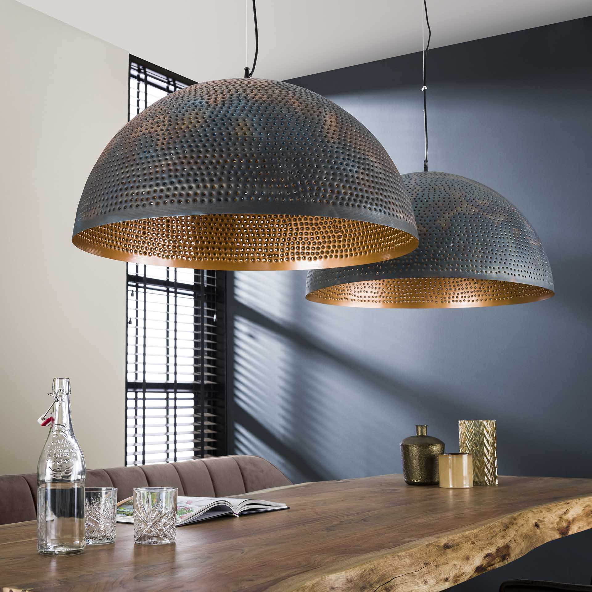 Hanglamp 70 punch / Zwart bruin