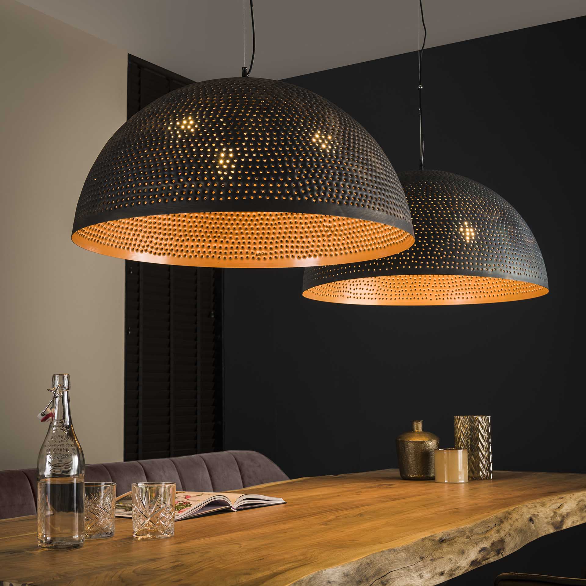 Hanglamp 70 punch / Zwart bruin
