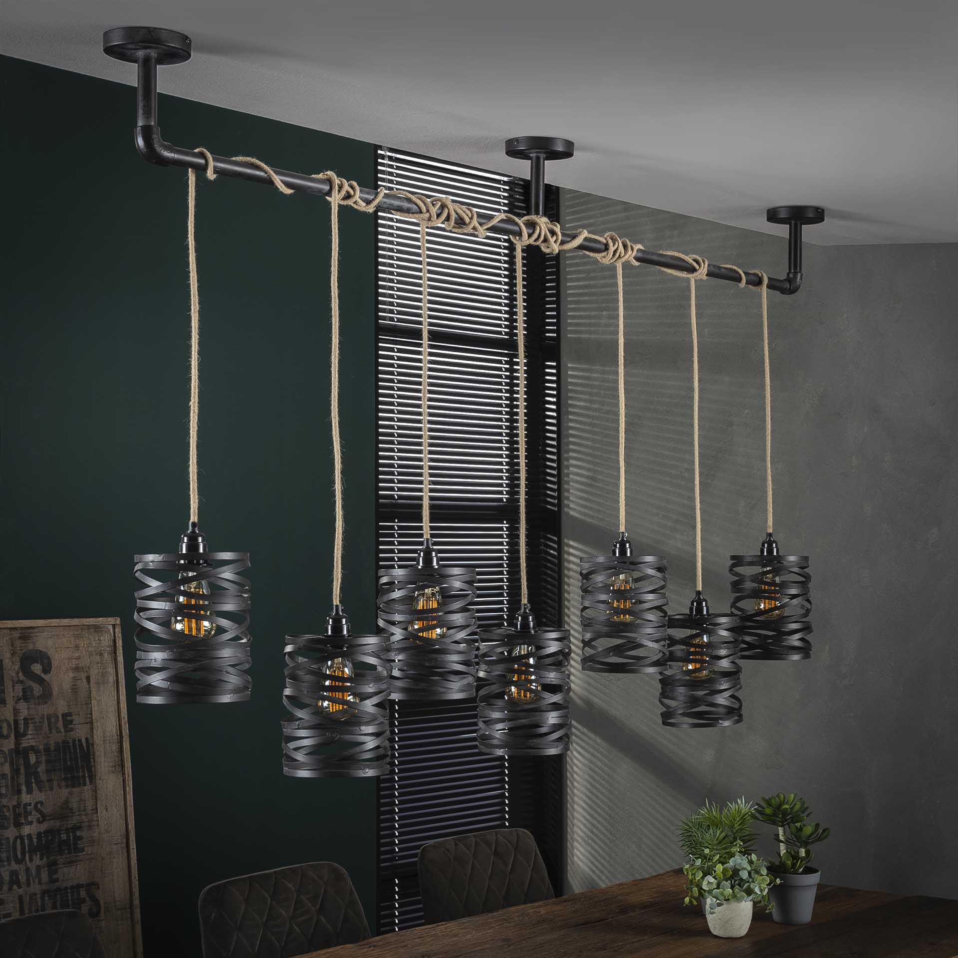 Hanglamp 7L twist wikkel XL / Slate grey