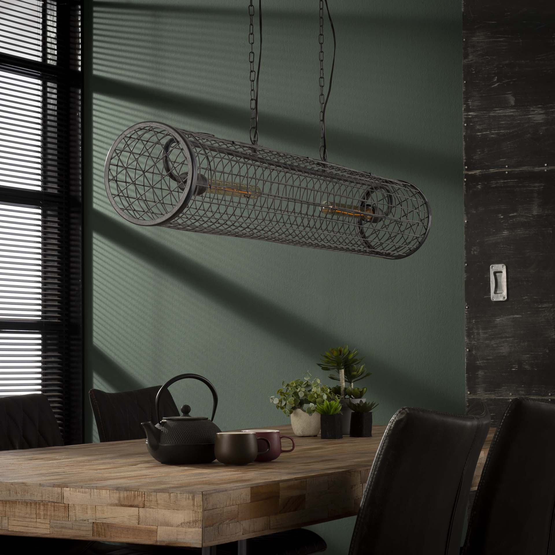Hanglamp D20cm cylinder gaas/Slate grey