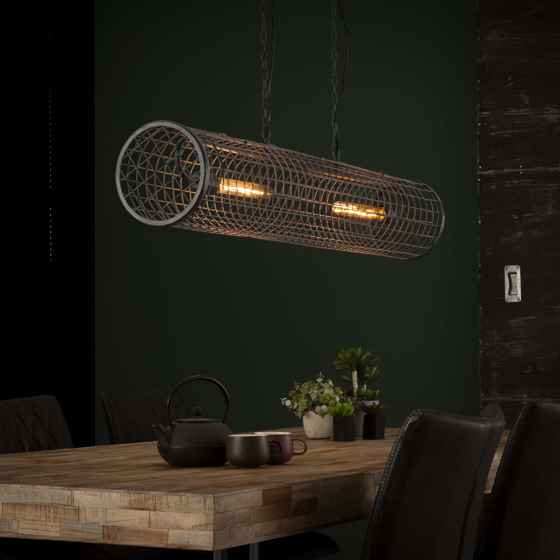Hanglamp D20cm cylinder gaas/Slate grey