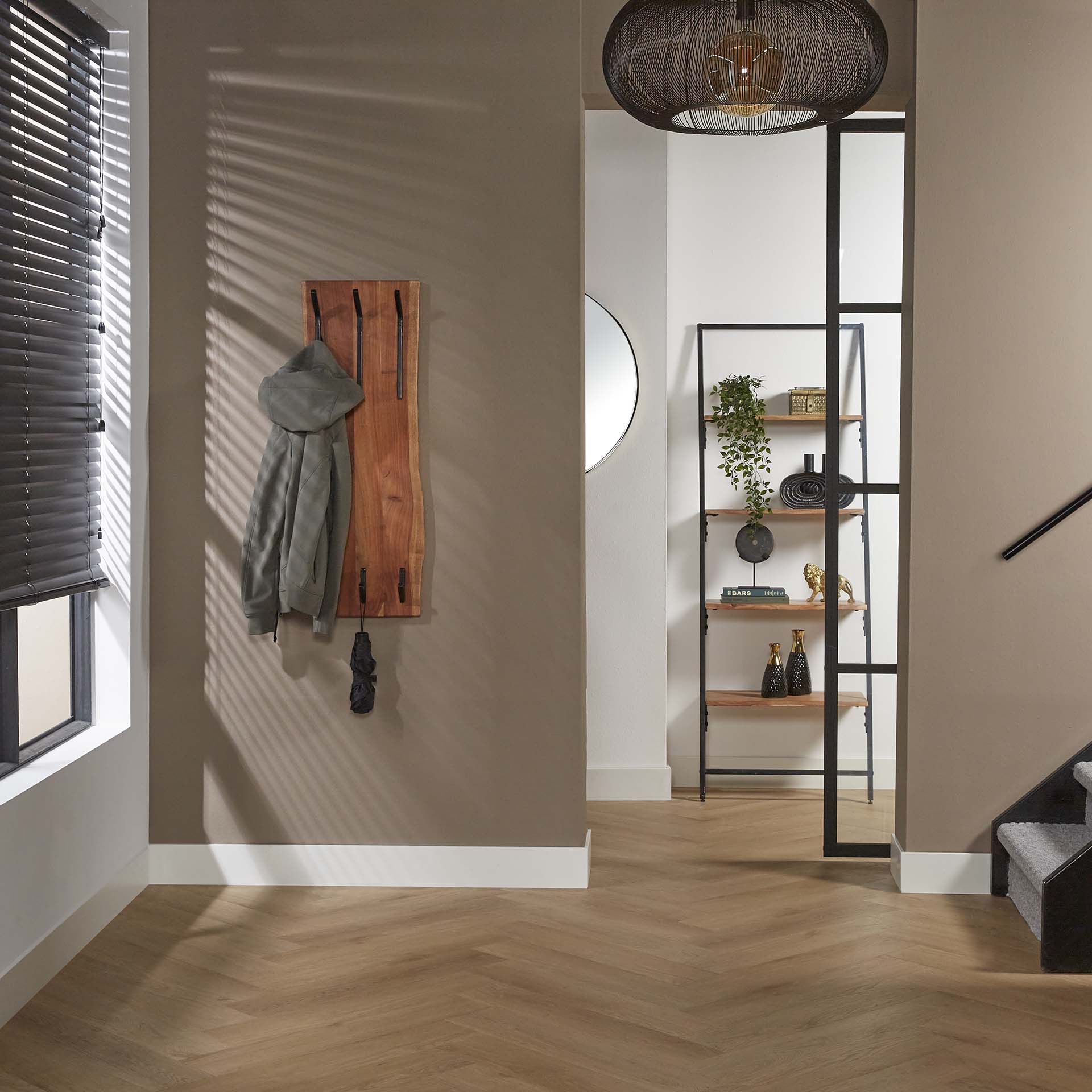 Kapstok edge 2x3 haken hoog / Massief acacia naturel