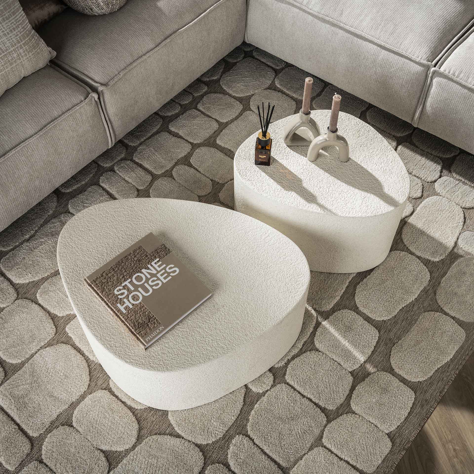 Salontafel set/2 driehoekig stone / Marmer composiet