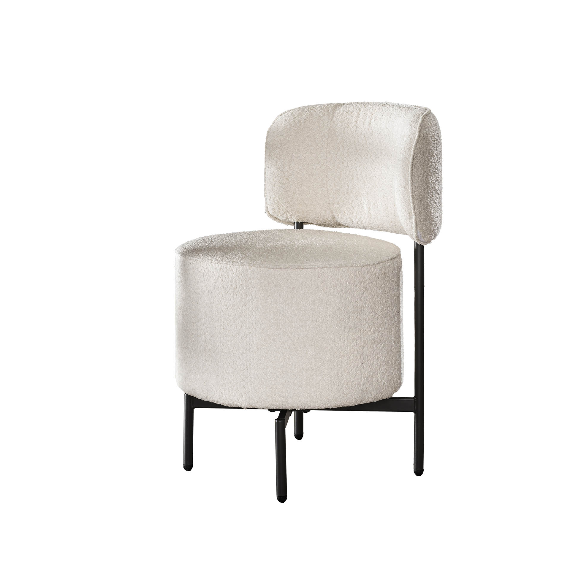 Stoel cocktail boucle draaibaar / Boucle wit