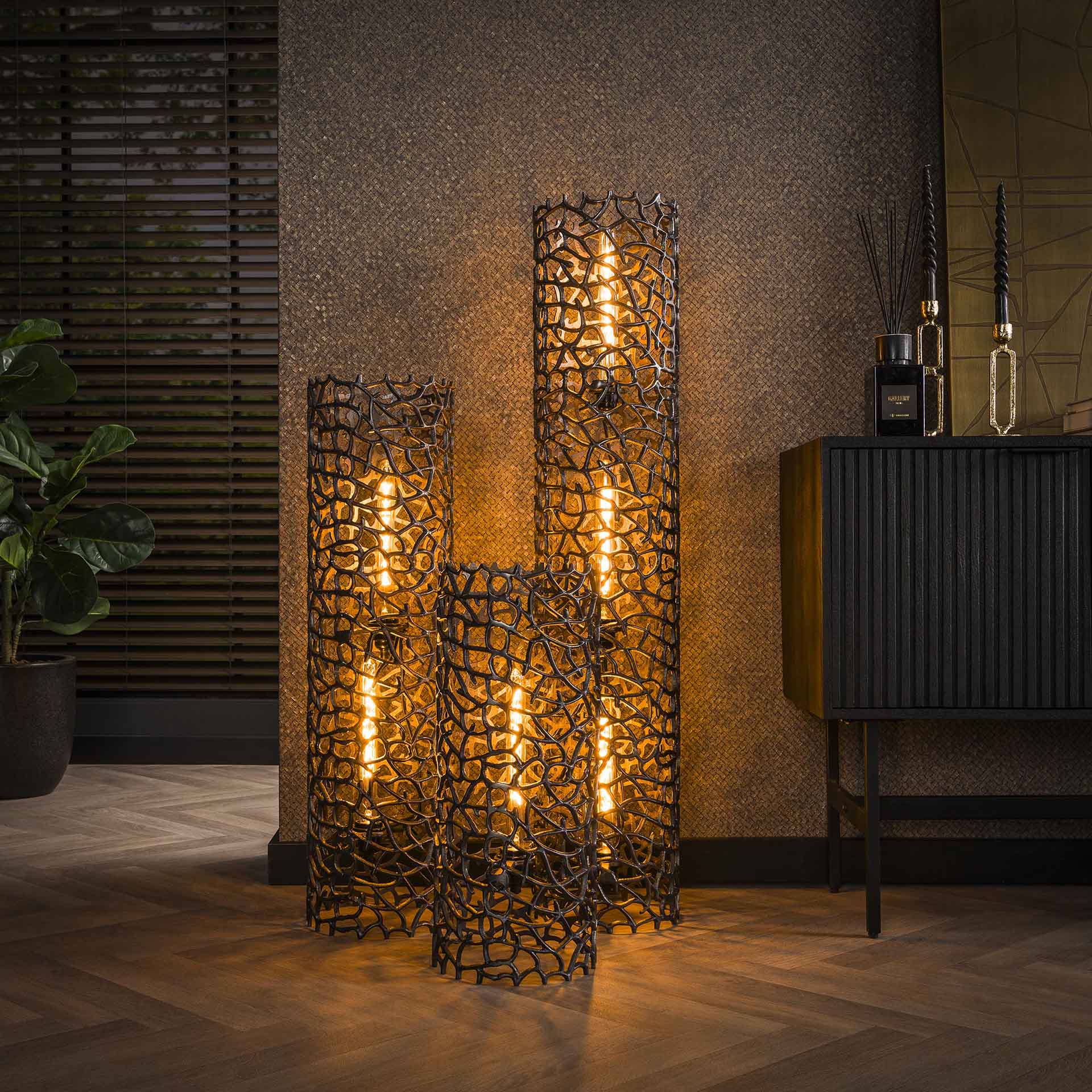 Vloerlamp 25 weaver cylinder / Zwart nikkel