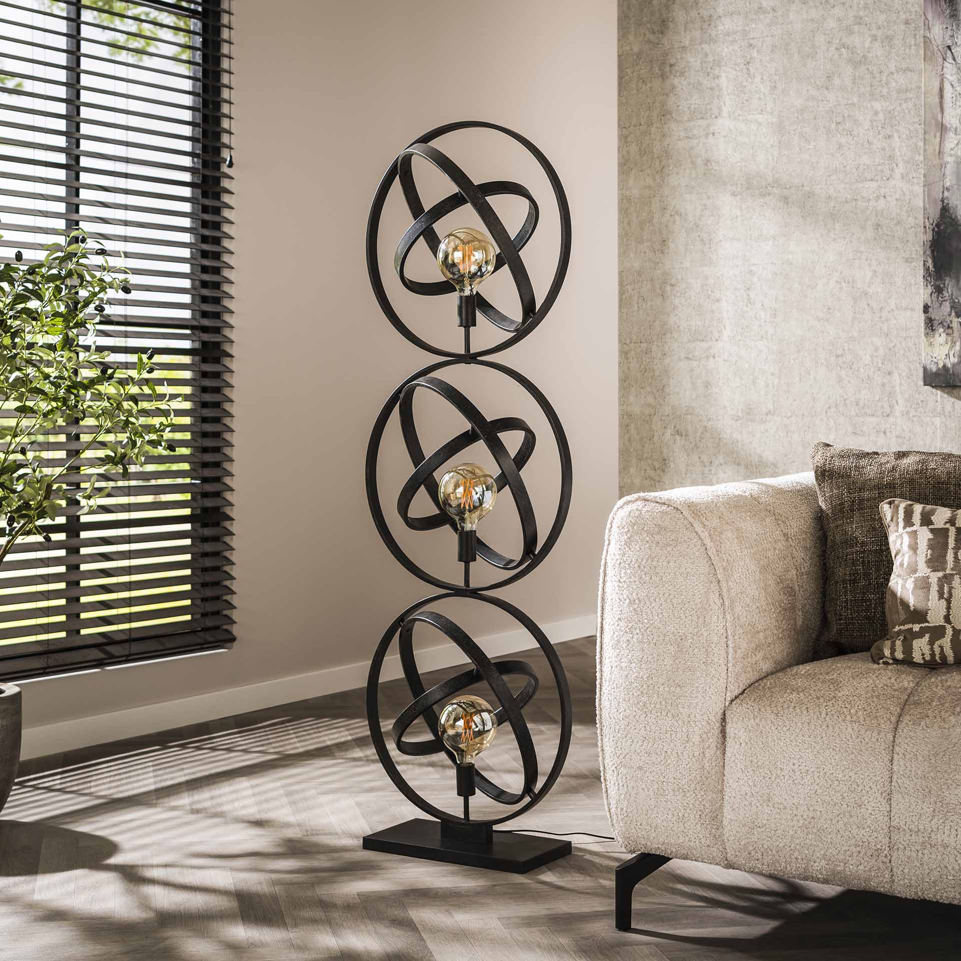 Vloerlamp 3L Galaxy / Artic zwart