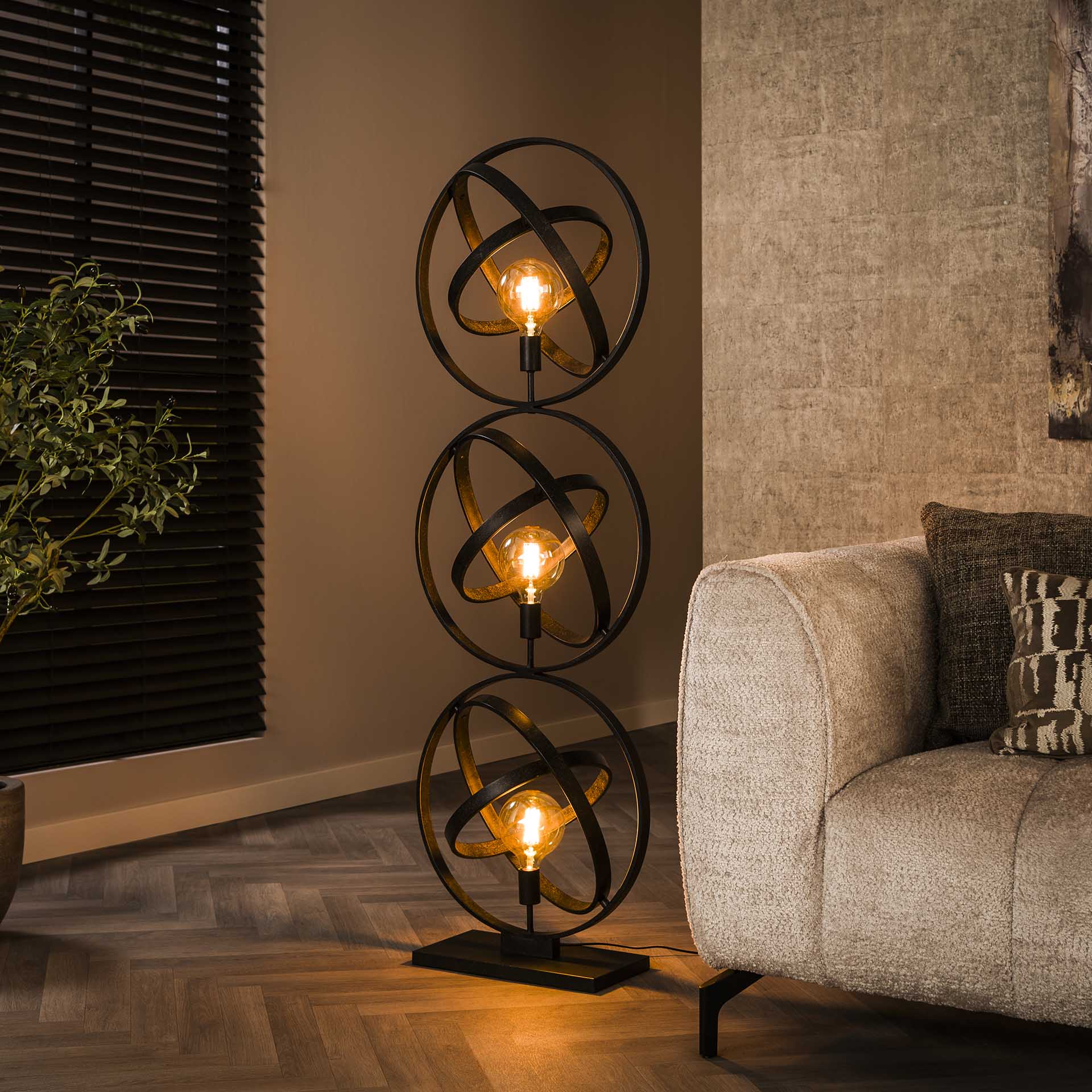 Vloerlamp 3L Galaxy / Artic zwart