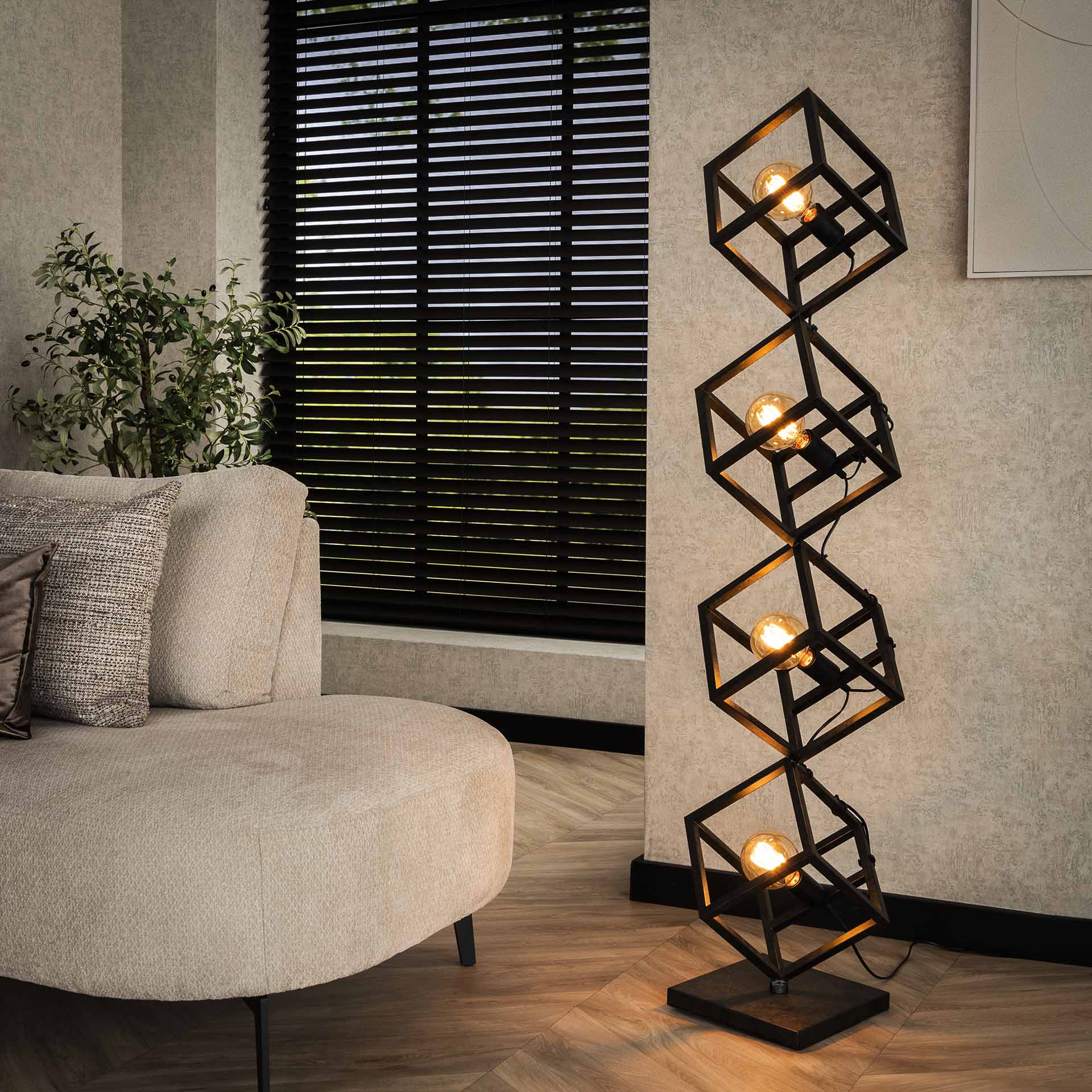 Vloerlamp 4L kubus / Charcoal