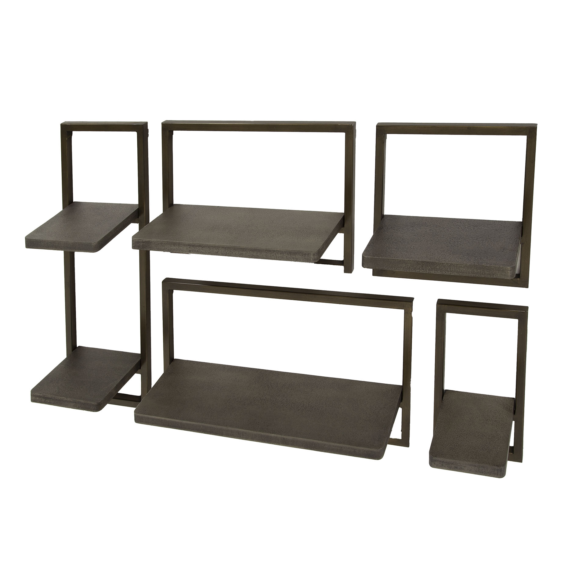 Wandschap set/5 Ferro / Brons antiek