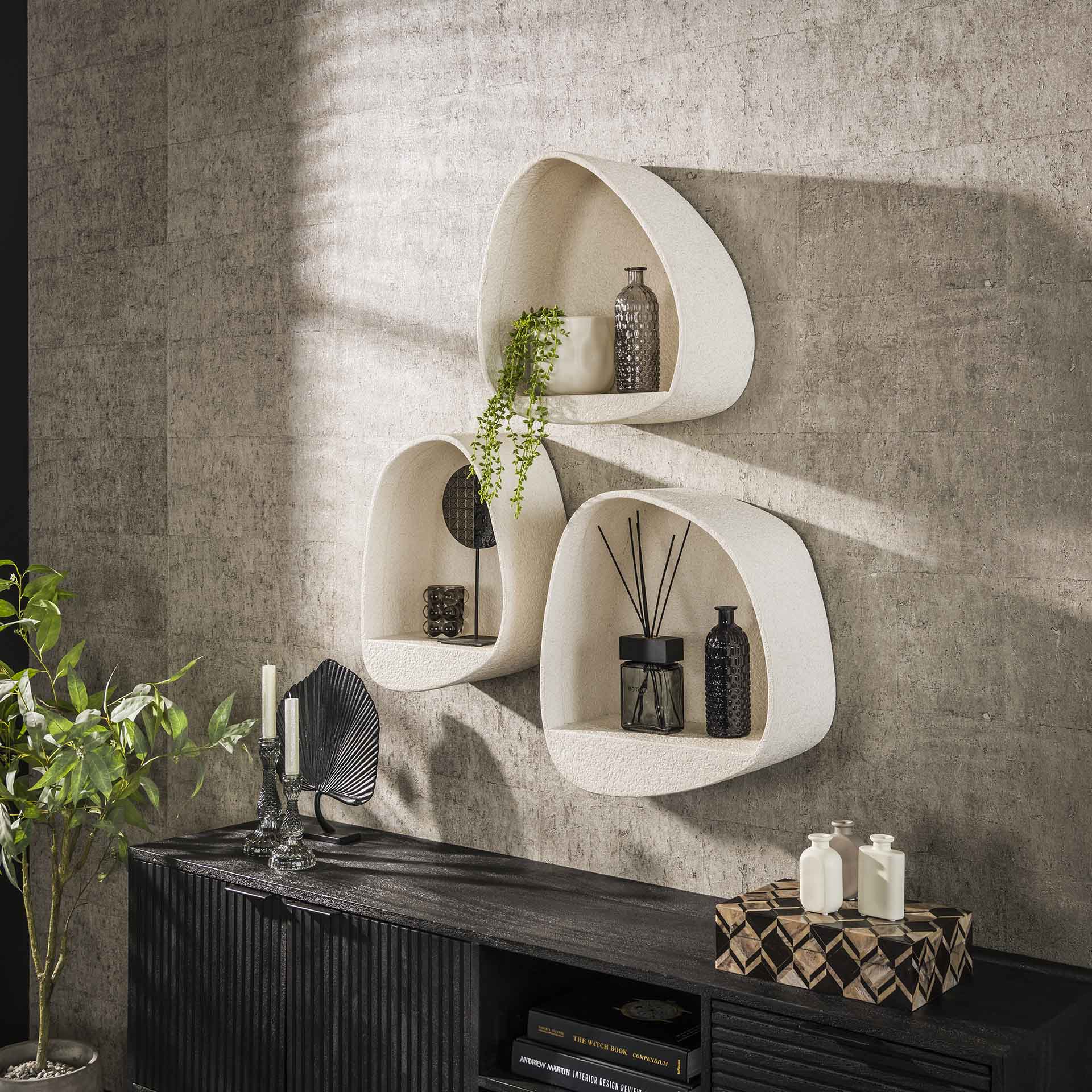 Wandschap stone driehoek / Marmer composiet