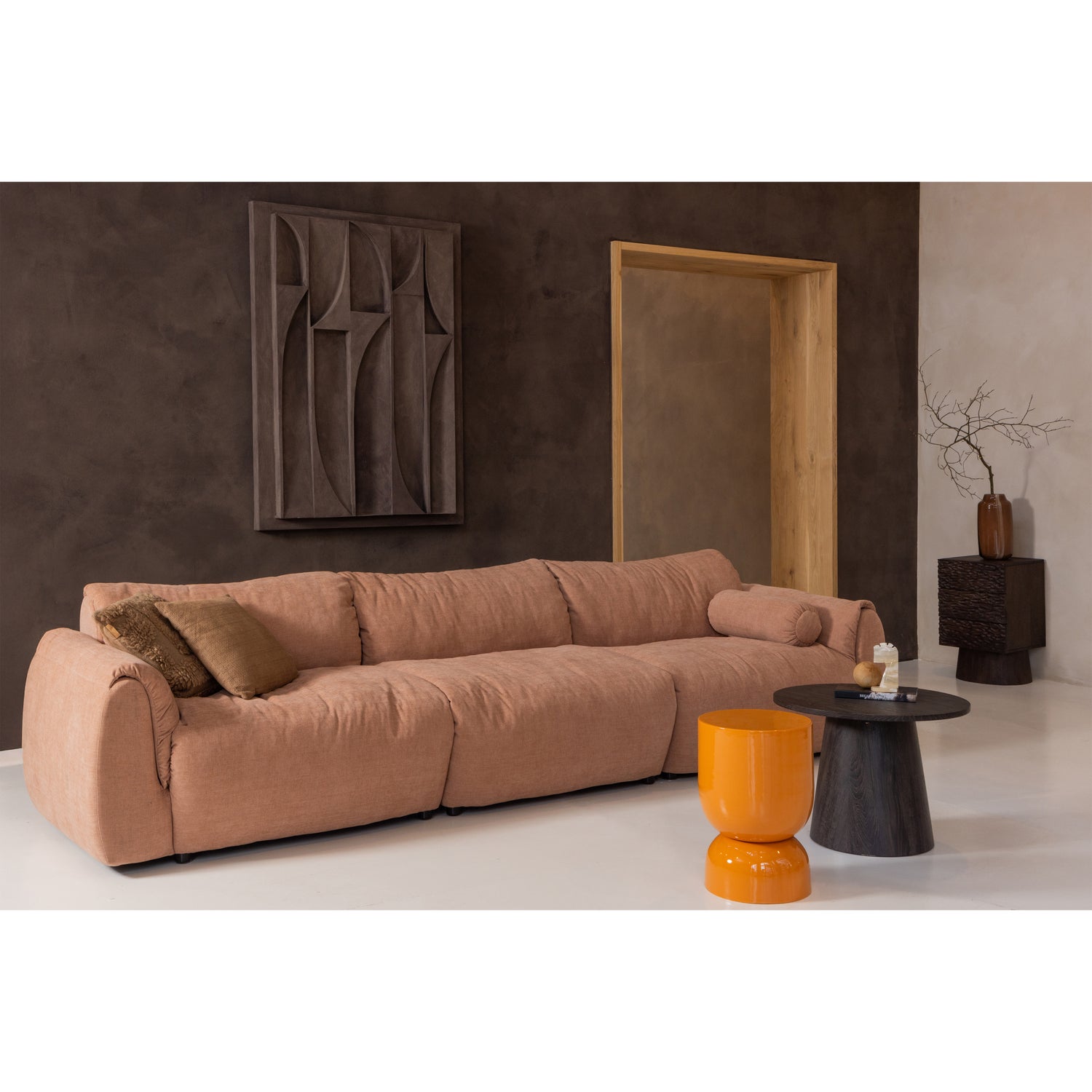 BAGGY 1-ZITS MET ARM LINKS GEWEVEN CHENILLE OUDROZE