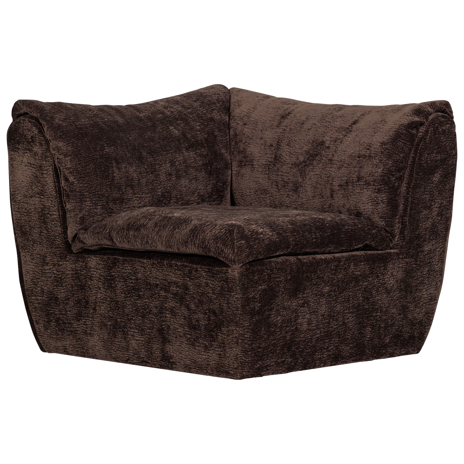 BAGGY HOEKELEMENT 3D CHENILLE DONKERBRUIN