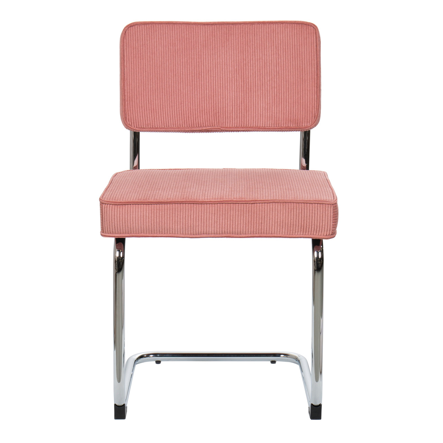 Eetkamerstoel Bauhaus Chrome Rib Roze