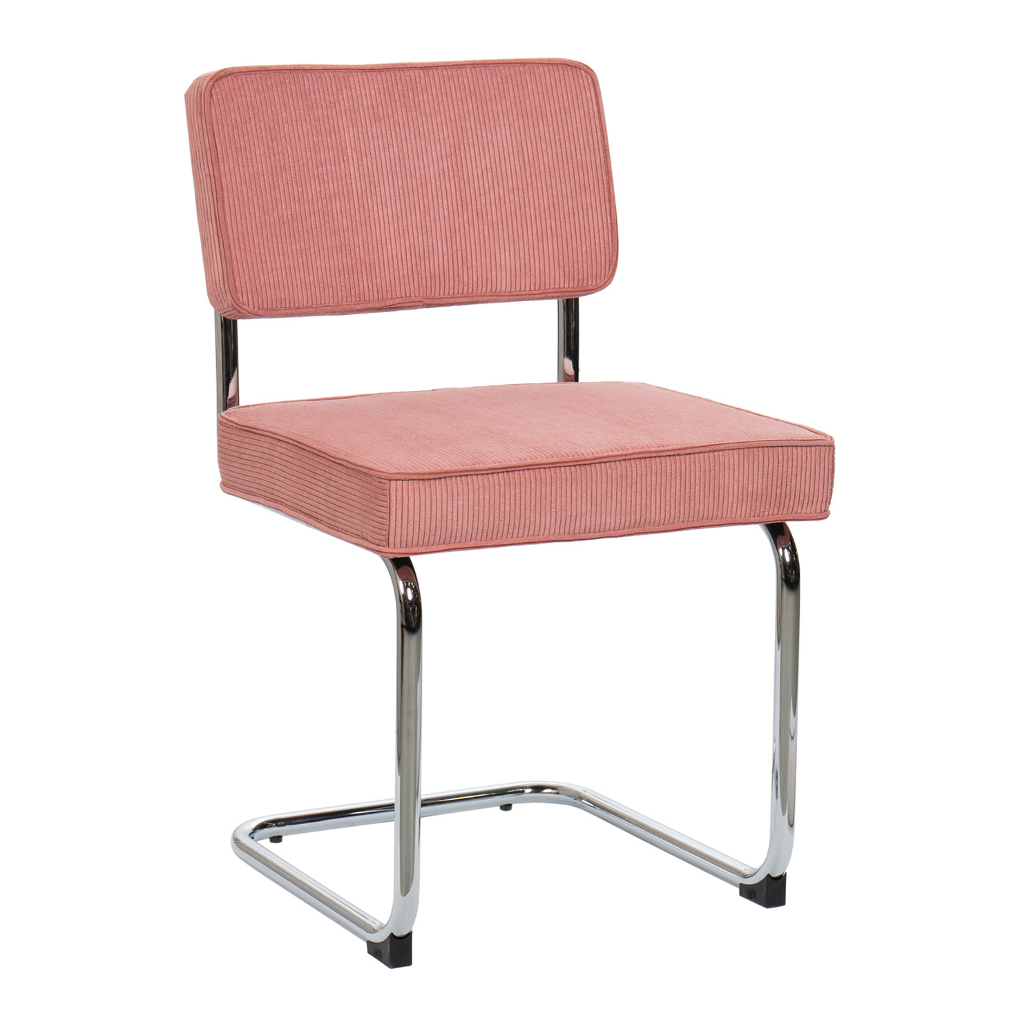 Eetkamerstoel Bauhaus Chrome Rib Roze