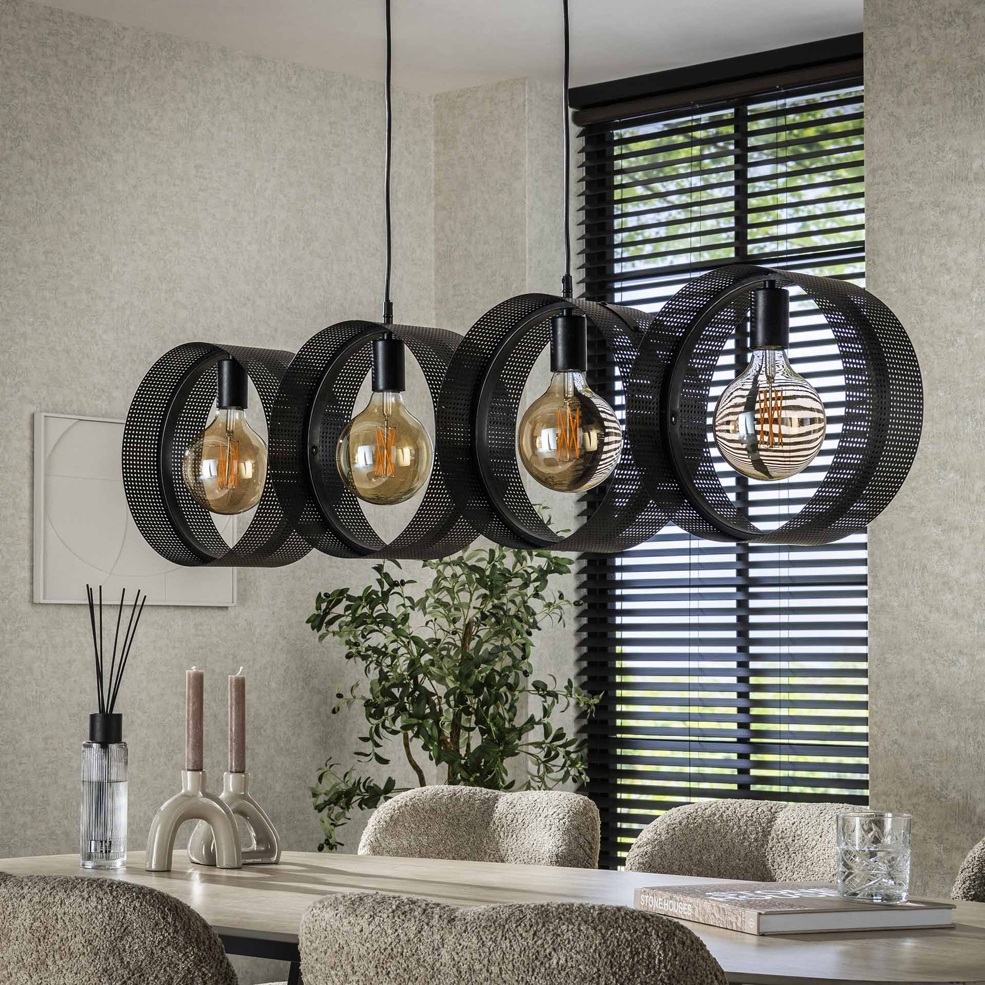 Hanglamp 4L ring geperforeerd / Charcoal